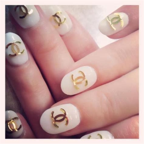 chanel logo nail art